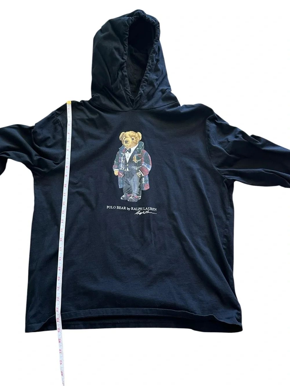 Polo Ralph Lauren Polo Bear Men’s Black Long Sleeve Hoodie Tee Size Large